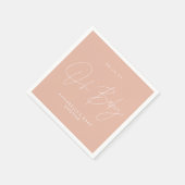 Baby shower script moderne wazige roze elegant servet (Hoek)