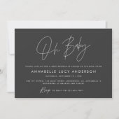 Baby shower script moderne zwarte boho foto kaart (Voorkant)