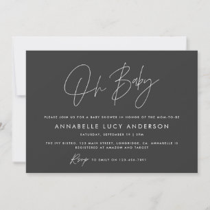 Baby shower script moderne zwarte boho kaart