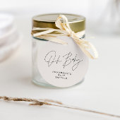 Baby shower script moderne zwarte witte elegant bedankjes labels