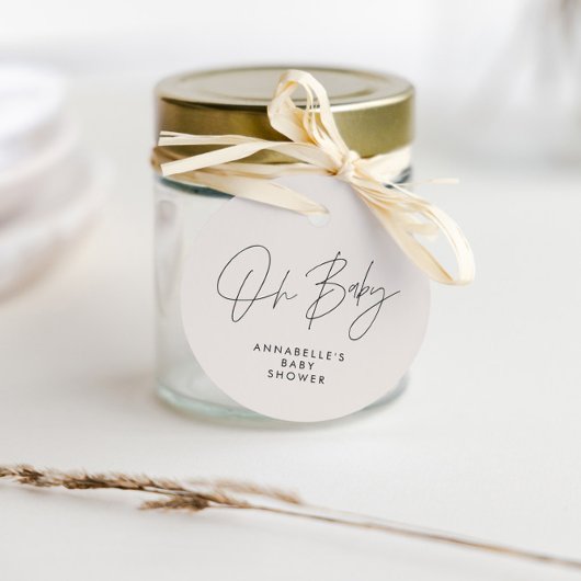 Baby shower script moderne zwarte witte elegant bedankjes labels