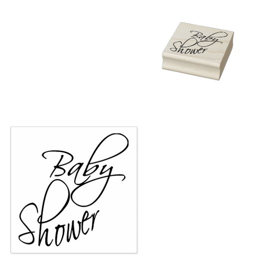 Baby shower - Script Rubberstempel (Gestempeld)