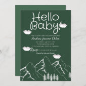 Baby shower script Simple Adventure Mountain Kaart (Voorkant / Achterkant)
