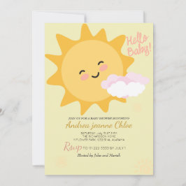 Baby shower script Sunshine Simple Modern elegant Kaart