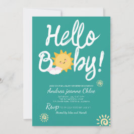 Baby shower script Sunshine Simple Modern elegant Kaart