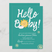 Baby shower script Sunshine Simple Modern elegant Kaart (Voorkant / Achterkant)