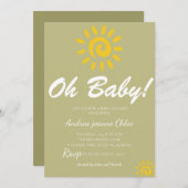 Baby shower script Sunshine Simple Modern elegant Kaart (Voorkant / Achterkant)