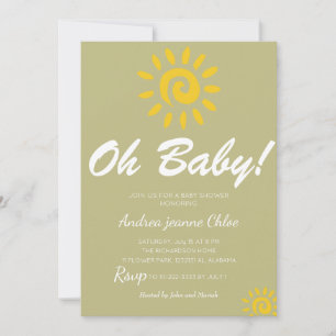 Baby shower script Sunshine Simple Modern elegant Kaart