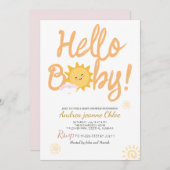 Baby shower script Sunshine Simple Modern elegant Kaart (Voorkant / Achterkant)