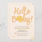 Baby shower script Sunshine Simple Modern elegant Kaart (Voorkant / Achterkant)