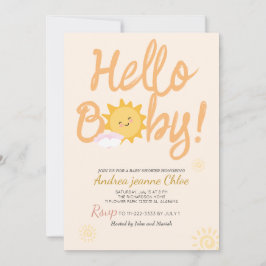 Baby shower script Sunshine Simple Modern elegant Kaart