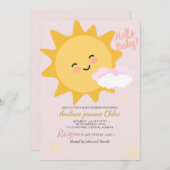 Baby shower script Sunshine Simple Modern elegant Kaart (Voorkant / Achterkant)