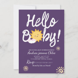 Baby shower script Sunshine Simple Modern elegant Kaart