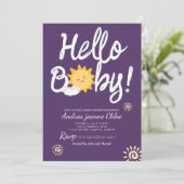 Baby shower script Sunshine Simple Modern elegant Kaart (Staand voorkant)