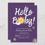 Baby shower script Sunshine Simple Modern elegant Kaart (Voorkant / Achterkant)