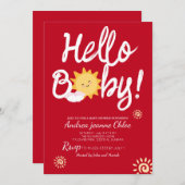 Baby shower script Sunshine Simple Modern elegant Kaart (Voorkant / Achterkant)