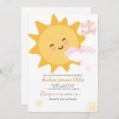 Baby shower script Sunshine Simple Modern elegant Kaart (Voorkant / Achterkant)