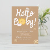 Baby shower script Sunshine Simple Modern elegant Kaart (Staand voorkant)