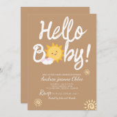 Baby shower script Sunshine Simple Modern elegant Kaart (Voorkant / Achterkant)