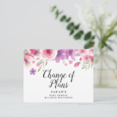 Baby Shower Script Watercolour Bloemen Uitgesteld Aankondigingskaart (Staand voorkant)