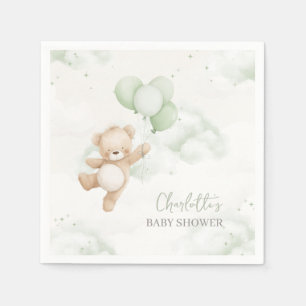 Baby Shower Servetten Bearly Wait Sage Groene Ball
