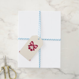 Baby Shower Servetten met Kersen Gingham Motief Cadeaulabel