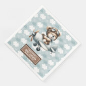 Baby shower servetten Teddy Bear Pilot Party Decor (Hoek)