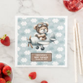 Baby shower servetten Teddy Bear Pilot Party Decor (Insitu)