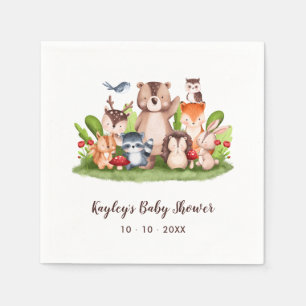 Baby shower servetten Woodland Animals Boho