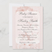 Baby shower Shabby Chic Pink Peony Flowers Kaart (Achterkant)