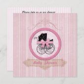 baby shower Shabby Chic Pink Uitnodiging (Voorkant / Achterkant)