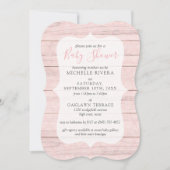 Baby shower Shabby Pink & Sage Green Rustic Wood I Kaart (Voorkant)