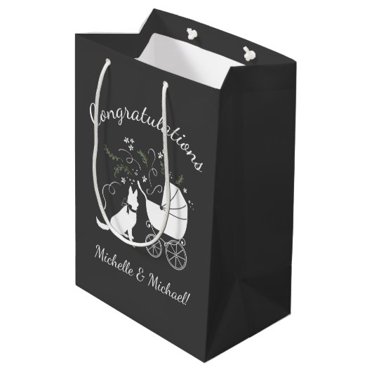 Baby shower Shepherd Dog Genderless Medium Cadeauzakje (Achterkant Gekanteld)