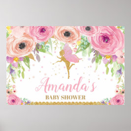 Baby Shower Sieraar Banner Bloemen Baby Girl Poster