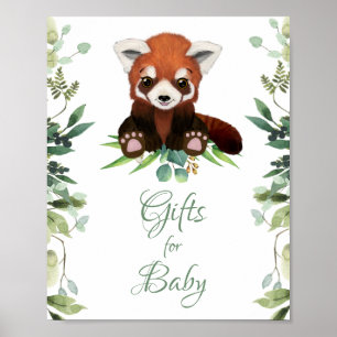 Baby shower Sign Gifts for Baby Red Panda Beer Poster