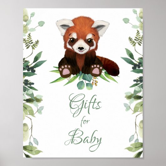 Baby shower Sign Gifts for Baby Red Panda Beer Poster (Voorkant)