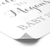 Baby shower Sign Pink Waterverf Flowers Poster (Hoek)