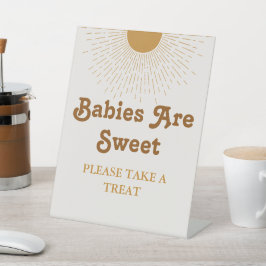 Baby shower signage, het teken van de partijdecora reclamebord met voetstuk