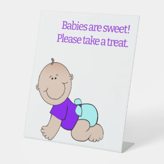 Baby shower signs reclamebord met voetstuk