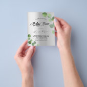 Baby shower Silver Eucalyptus-begrotingsuitnodigin Flyer (Hand)
