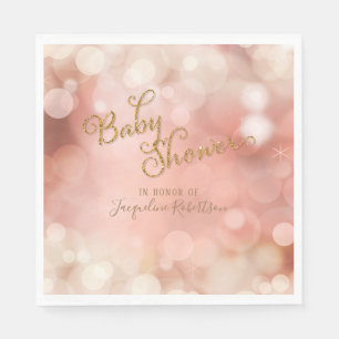 baby shower Simple Magical Bokeh Sparkle Twinkle Servetten