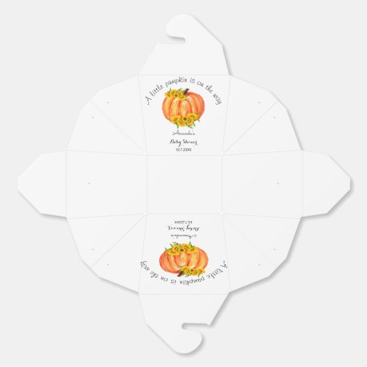 Baby shower Sinaasappel Pompoen Herfst Wit Bedankdoosjes (Ongevouwen)