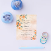 Baby shower sinaasappels roos goudbegroting uitnod flyer (Enkel)
