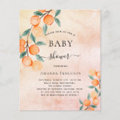 Baby shower sinaasappels roos gouden uitnodiging (Voorkant)