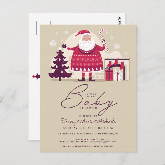 BABY SHOWER | Sinterklaas en haard Briefkaart (Voorkant / Achterkant)