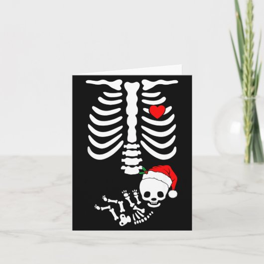 Baby Shower Skeleton Christmas Santa Pregnancy Ann Kaart (Voorkant)
