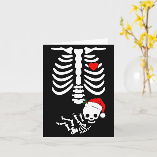 Baby Shower Skeleton Christmas Santa Pregnancy Ann Kaart (Gele Bloem)
