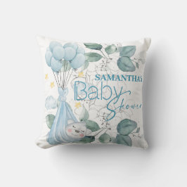 Baby Shower. Slapen Baby Beer Blauw. Kussen