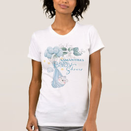 Baby Shower. Slapen Baby Beer Blauw. T-shirt