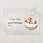 Baby shower Slapen Baby Dier Luier Raffle Informatiekaartje (Voorkant / Achterkant)